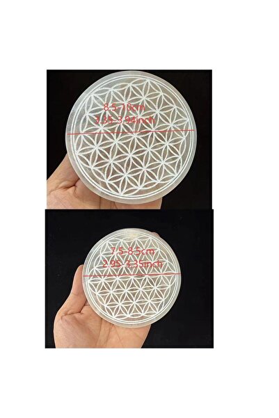 Choice قطعة واحدة 7.5-8.5 سم أبيض قطعة واحدة من طبق السيلينيت المنحوت على شكل...