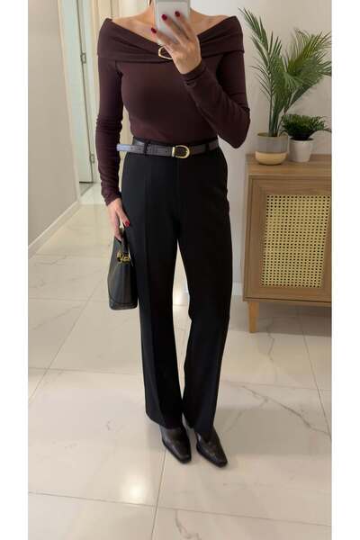 BİRCANÇİL Monata Black Belted Trousers