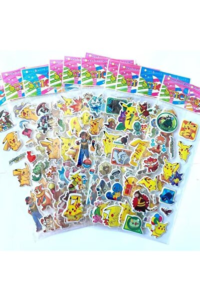 Miniso مجموعة ملصقات فقاعات بوكيمون ثلاثية الأبعاد عشوائية من 12 قطعة، ملصقات...