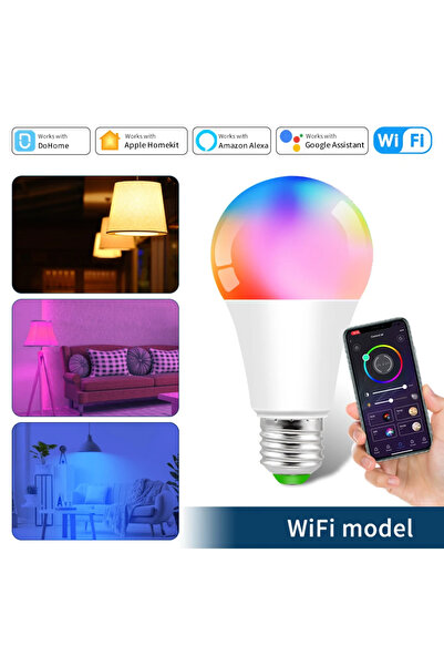 Choice 1 قطعة من مصابيح Dohome الذكية المزودة بخاصية واي فاي وبلوتوث وAlexa Led ومصباح E27 RGB ومصابيح إضاءة ذكية من Homekit F