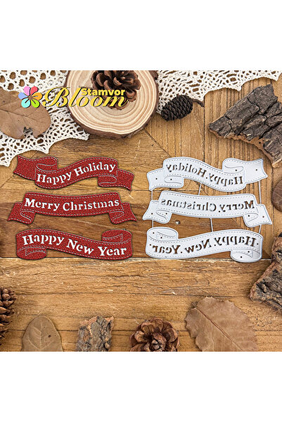 Choice Original Christmas Words Ribbons Banners MERRY CHRISTMAS HAPPY NEW YEA...