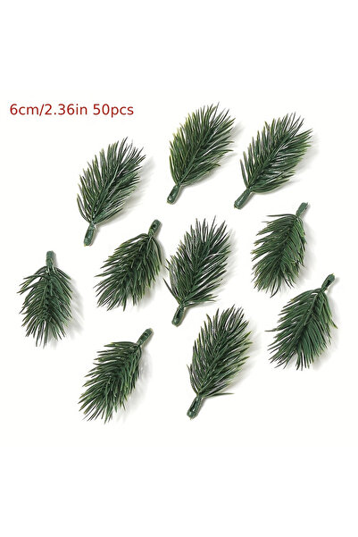 Choice 50 قطعة 6 سم 10/20/50 قطعة أغصان الصنوبر نباتات صناعية شجرة عيد الميلا...