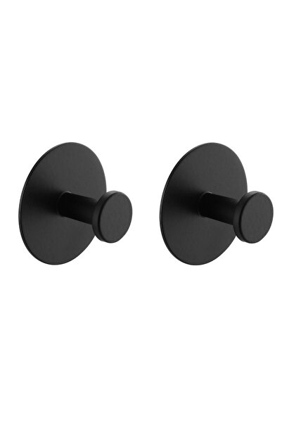 Choice خطاف لاصق ذاتي من الفولاذ المقاوم للصدأ باللون الأسود مكون من قطعتين، ...