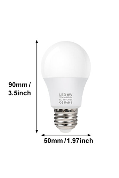 Choice لمبات إضاءة LED بيضاء باردة 9 وات، 4 قطع/مجموعة، E27، تيار متردد 220 ف...