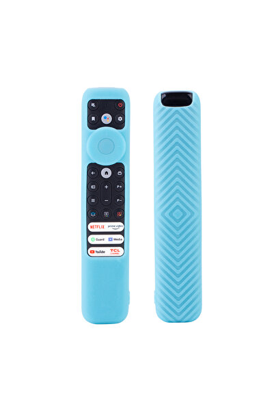 Choice 20.9x4.3x1.7 سم حافظة سيليكون مضيئة زرقاء قطعة واحدة لجهاز التحكم الصو...