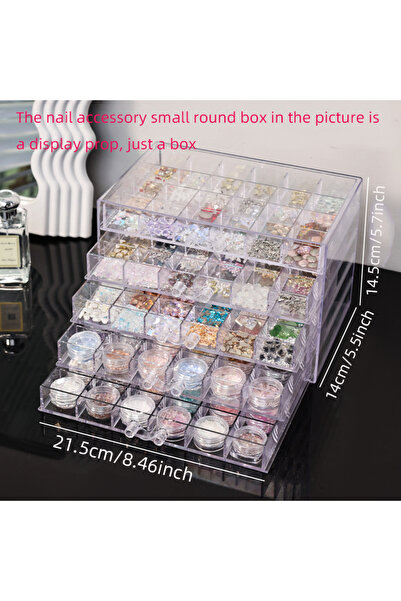 Choice 120 grids Nail art storage box, multi-layer drawer style jewelry, tran...