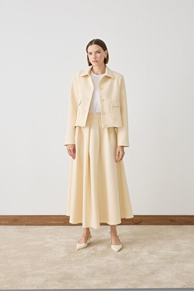 TERZİ DÜKKANI SOLENA CEKET ETEKLİ TAKIM VANİLYA