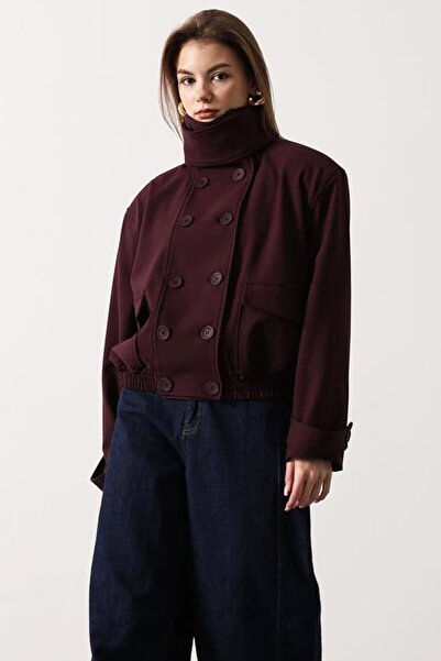 VAGGON Button Closure Double Pocket Lined Bomber Jacket