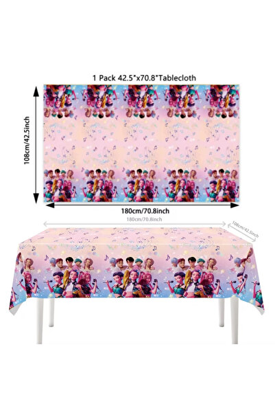 Choice 1pcs Style-A Demon Hunters Party Tablecloth Disposable Plastic Table C...