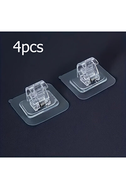 Choice 4pcs transparent Wall Mount Curtain Rod Bracket Set, Adjustable, Self-...