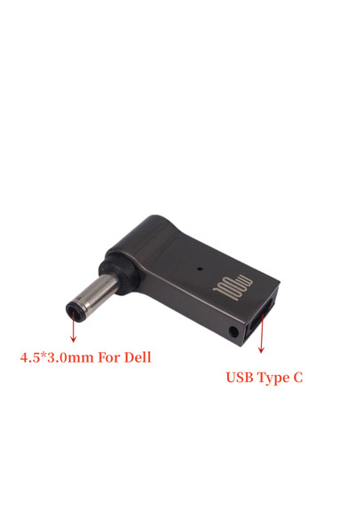 Choice محول من النوع C إلى قابس 4.5x3.0 مم من DELL كابل شحن سريع USB C PD بقو...