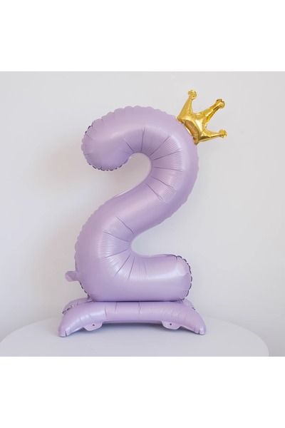 Choice بالونات رقمية من رقائق معدنية على شكل تاج قائم بنفسجي فاتح مقاس 40 بوص...
