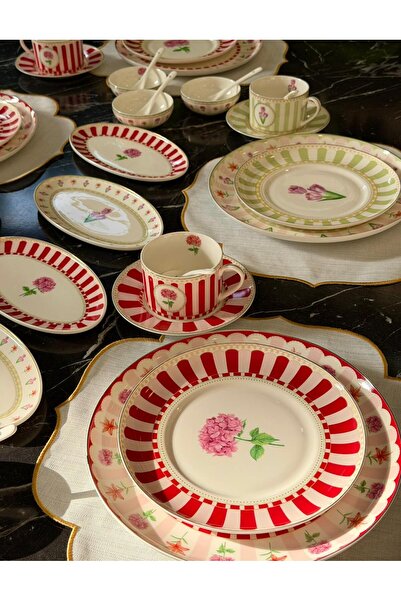 Onedekor 48 Parça Porselen Garden Flowers Kahvaltı Seti