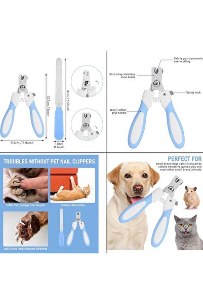 Generic Pet Grooming & Safety 3-in-1 Set: Nail Clippers, Deshedding Gloves, Reflective Harness & Leash