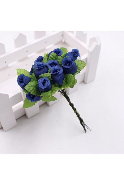 Choice 12 قطعة من الزهور الاصطناعية ذات اللون الأزرق الملكي مقاس 2 سم من الحر...