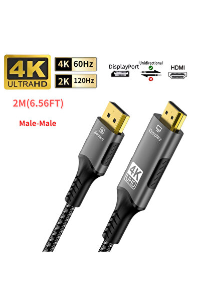 Choice كابل DP إلى HDMI-4K60hz-2M محول DP1.4 إلى HDMI 2.1 بدقة 8K عند 60 هرتز...
