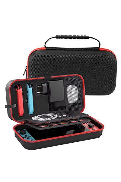 Choice حقيبة تخزين كبيرة بمقبس الاتحاد الأوروبي BR لجهاز Switch وOLED، حقيبة حمل واقية محمولة مع 20 فتحة لعبة