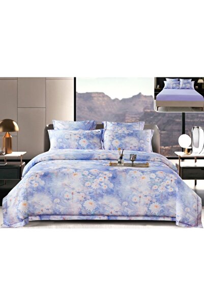Casa de Vis Double bed linen set, satin cotton, 180x200 cm, 6 pcs, elastic, PSS-08