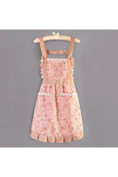 Choice مريلة مطبخ منزلية من القماش باللون الوردي قطعة واحدة مقاومة للزيت والم...