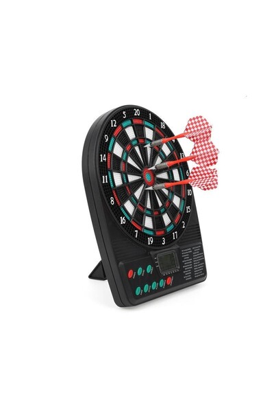 PROCART Mini Darts game with electronic display, 2-8 players, 3 darts, sound effects, 18x3x26 cm
