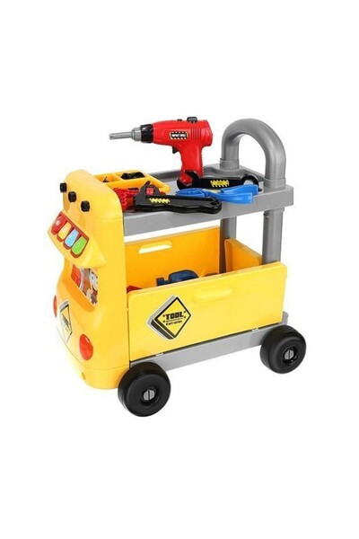 PROCART Children's workbench, bus shape, sounds, 38 multi-colored accessories