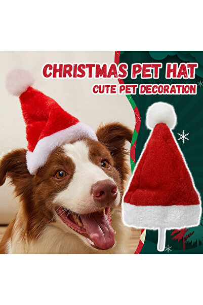 Choice One Size red Christmas Dog Cap Pet Cat Dog Christmas Hat Plush Santa Hat Merry Christmas Decorations