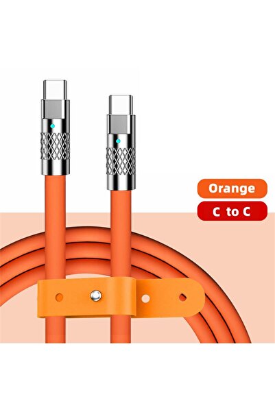 Choice كابل USB C برتقالي بطول 2 متر - كابل USB C جديد فائق السرعة 120 واط 6 ...