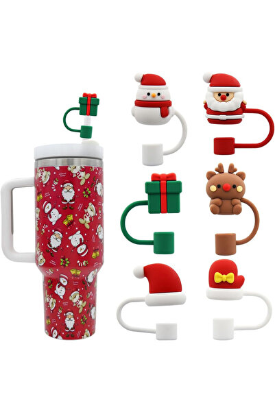 Choice 6 قطع من غطاء القش لكوب ستانلي لكوب سعة 30 و40 أونصة بمقبض، 10 مم 0.4 ...