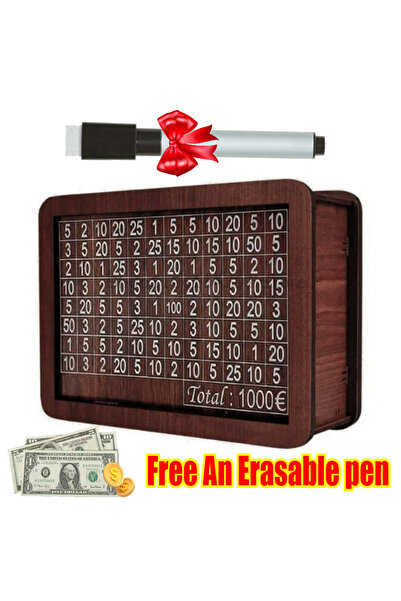 Choice صندوق نقود خشبي جديد بقيمة 1000 يورو، مصنوع يدويًا، صندوق توفير نقود ق...