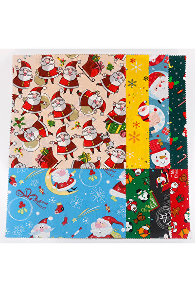 Choice مجموعة عشوائية من 8 قطع - 25.5 سم × 25.5 سم، قماش قطني مائل مطبوع ، كع...