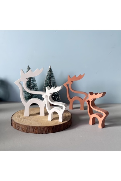 Choice DIY Resin Silicone Mold for Jewelry - 2pcs Hollow Abstract Christmas Reindeer Plaster Ornament, H...
