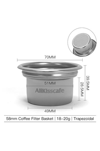 Choice مكبس قهوة HJT AliKisscafe مقاس 49 مم، طقم سلة فلتر قهوة متدرجة من 58 م...