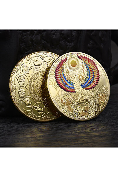 Choice عملة تذكارية رمادية فاتحة، ١٢ قطعة تذكارية من الأبراج، نيرفانا، طائر النار، حمام النار، فينيكس، صيني