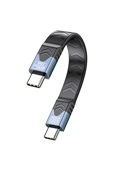 Choice كابل شحن سريع رمادي 13 سم 240 واط من USB-C إلى USB-C Thunderbolt 5/4/3...