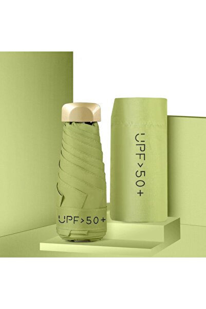 Choice 1PC Light Green 6K IRON 1PC 5 Fold Ultra Light Mini Umbrella Compact Travel Sun UV Protection Pocket