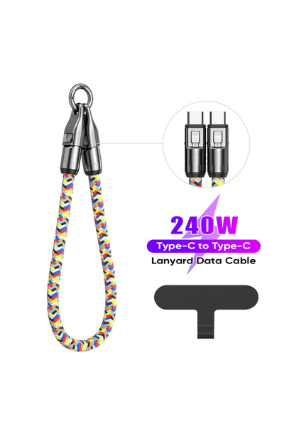 Choice حبل معصم للهاتف المحمول مضاد للسرقة بطول 0.3 متر، مزود بمنفذ USB C مدم...