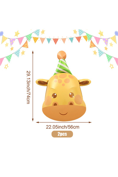 Choice قبعة عيد ميلاد زرافة أخرى، موضوع حيوان كرتوني، بالون، دب، أسد، ضفدع، ك...