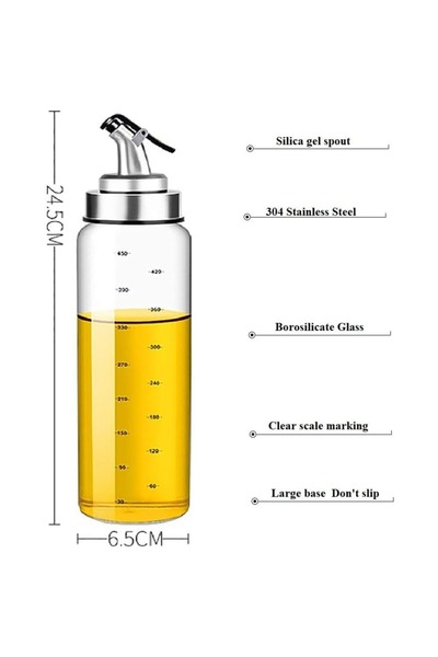 Choice 500ml Olive Oil Dispenser, Liquid Condiment Container, 10 Oz Vinegar Dispenser with Drip Proof Cap,