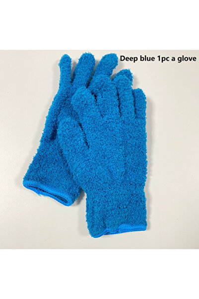 Choice قفازات تنظيف الغبار من الألياف الدقيقة بلون أزرق غامق، قطعة واحدة - قف...