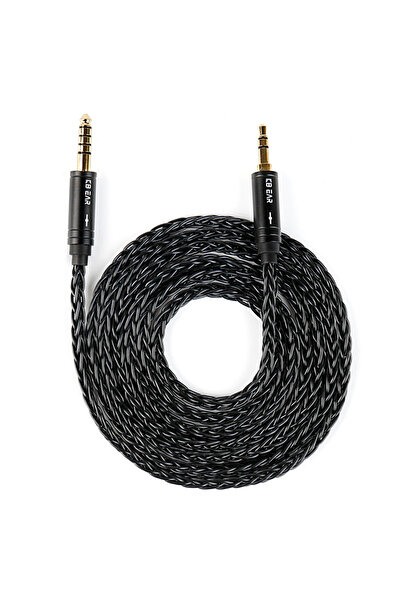 Choice كابل AUX Hi-Fi مطلي بالفضة OFC 8 نواة من 4.4 مم إلى 3.5 مم 1.4 متر KBE...