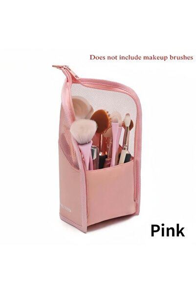 Choice 1pc Pink 1 pieces upright makeup brush holder box - portable and easy to use, storage box organizer