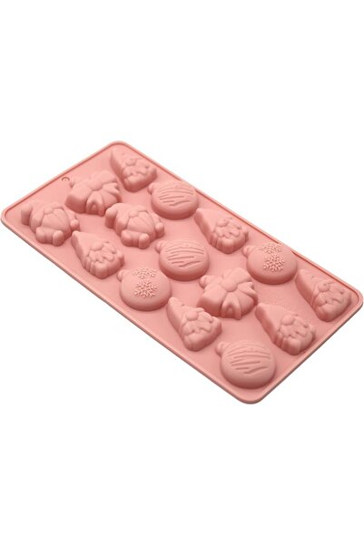 Choice pink 1pc ​Christmas Silicone Mold Cake Chocolate Candy Maker Snowflake Tree Santa Snowman DIY Baking