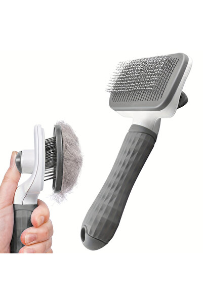 Choice4 Square-Grey Self-cleaning Pet Hair Remove Comb Cat Slicker Brush Pet ...