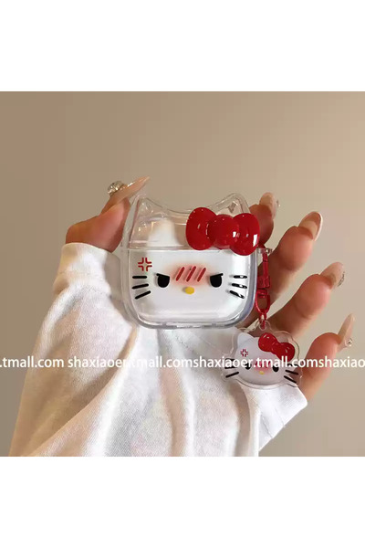 Miniso AirPods Pro2 with pendants Angry KT Cat Compatible Wireless Bluetooth ...