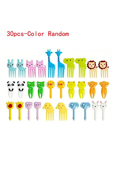 Choice 30pcs 30Pcs Animal Food Selection, Reusable Cute and Fun Cartoon Animal Fruit Food Toothpicks, Fruit