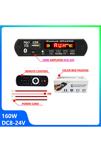 Choice 160W 160W Amplifier Bluetooth 5.1 MP3 Decoder Board 2*80W Audio Player 12V DIY MP3 Player Car FM Rad