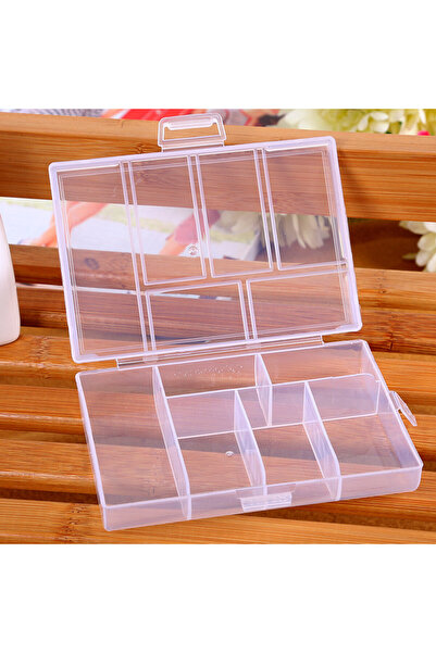Choice One Size White 1pc 6 Grids Compartments Plastic Transparent Organizer Jewel Bead Case Cover Containe