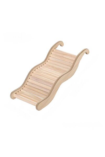 Choice B 1PC Wooden Wave Staircase Hamster Toy Pet Supplies Cage Decor Accessories Curved Slide Chute for .
