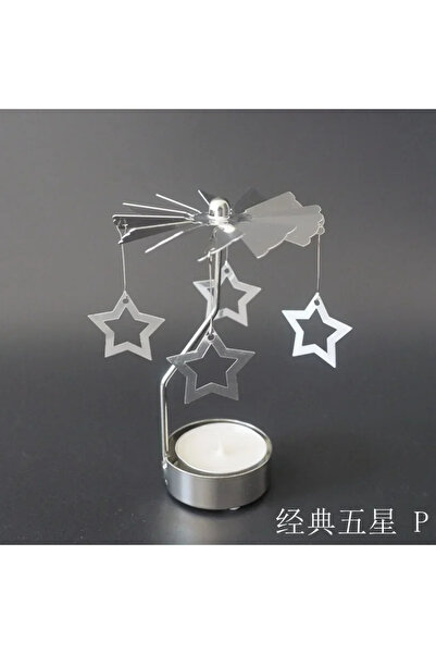 Choice حامل شموع دائري معدني على شكل نجمة لزينة عيد الميلاد، حامل شموع صغير ع...