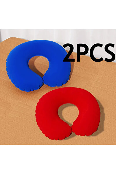 Choice وسادة قابلة للنفخ على شكل حرف U باللونين الأزرق والأحمر، قطعتين/عبوة، ...